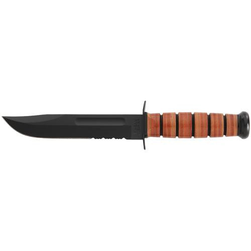 US Military Fighting-Utility Knife, USMC - Serrated Edge, Black Hard Sheath
