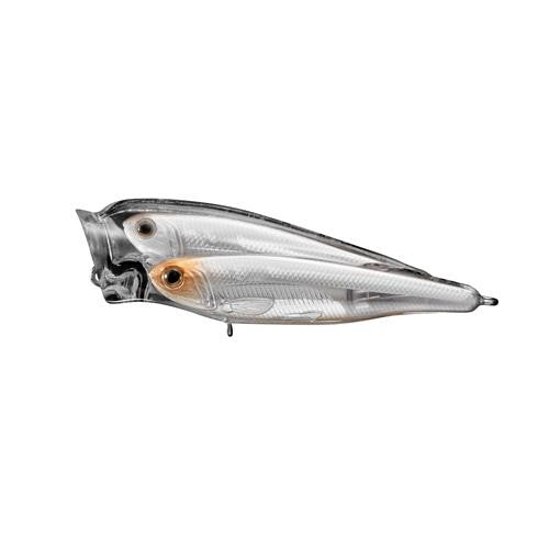 Glass Minnow Juvenile Baitball Popper - Freshwater, 2 1-2", #6 Hook, Topwater Depth, Pearl Natural
