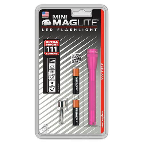 Mini Maglite AAA LED - 111 Lumens, Compact, Hot Pink Color, 2 AAA Cell Alkaline