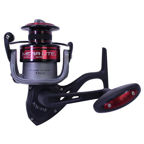 FIN NOR Mega Reel - Spinning, Left Handed, 5.2 Gear Ratio, 5 Bearing