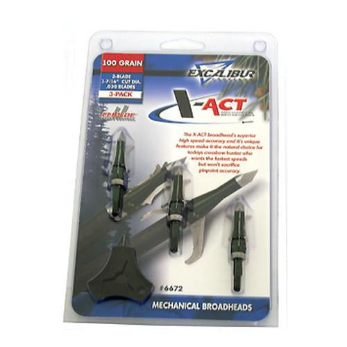 X-ACT Mechanical Broadheads, 100gr, SS, 3 Blade Set (Per 3)