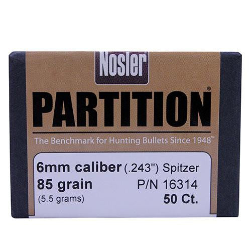 6mm Bullets - Partition, 85 Grains, Spitzer, Per 50