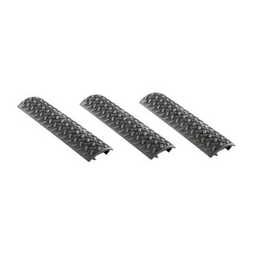 Diamond Plate Full, Long Rail Covers, 3-Pack - Black