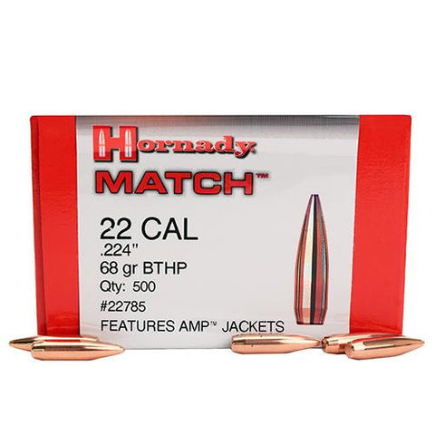 22 Caliber Bullets - (.224) 68 Gr BTHP Match (Per 500)