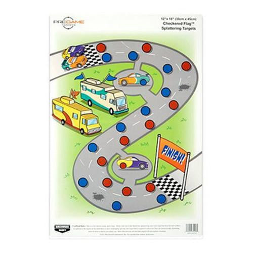 Pregame Targets - Checkered Flag, 12" x 18" Target (Per 8)