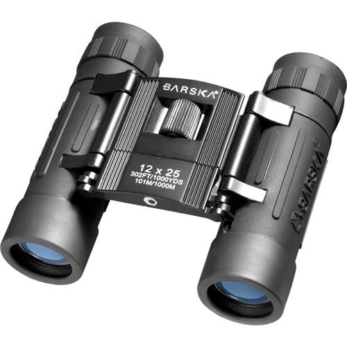 Lucid View Compact Binocular - 12x25mm, Blue Lens, Black