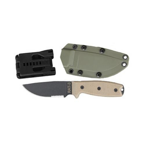 Rat 1095 - 3 - Serrated, Green Sheath