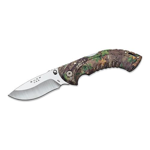 Omni Hunter - Folding, 10PT 3" Plain Blade, Drop Point, Realtree Xtra Green Handle, Boxed