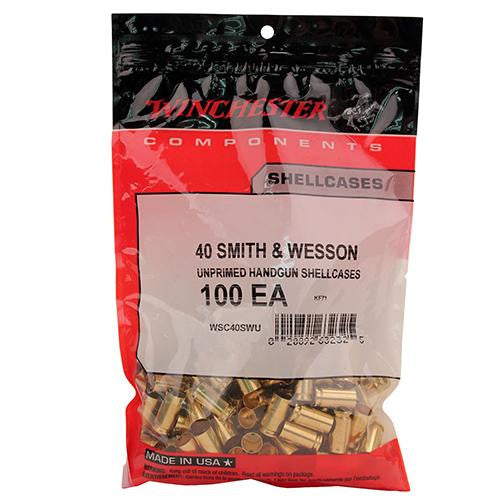 Unprimed Brass - 40 Smith & Wesson, Per 100