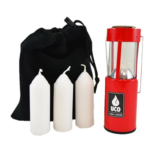 Original Candle Lantern Value Pack - 3 Candles and Storage Bag, Red