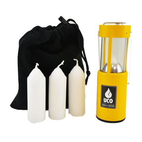 Original Candle Lantern Value Pack - 3 Candles and Storage Bag, Yellow