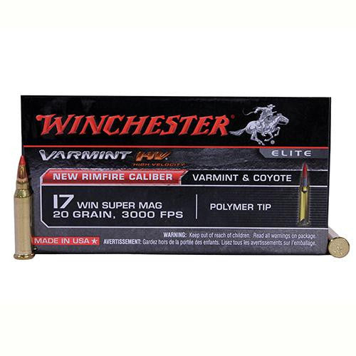 17 Winchester Super Magnum - Varmint High Velocity, 20 Grains, Hornady V-Max, Per 50