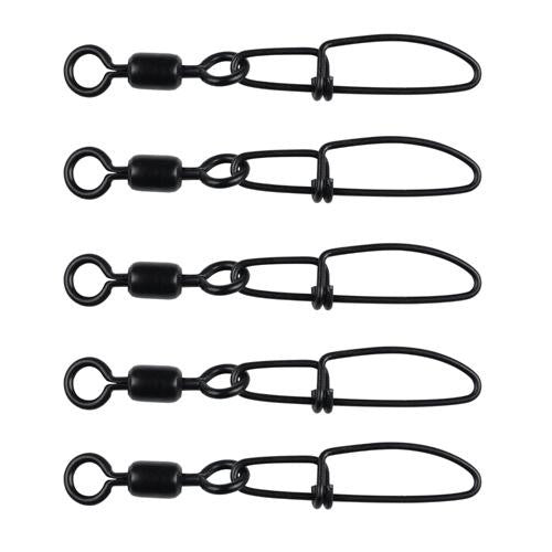 Cross-Lok Snap-Swivels - Size 12 Tackle, 30 lb Breaking Strength, Black, Per 5