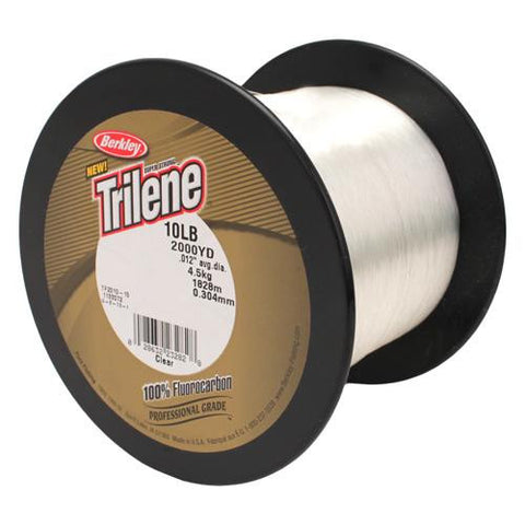 Trilene 100% Fluorocarbon Professional Grade Line Spool - 2000 Yards, 0.012" Diameter, 10 lbs Breaking Strength, Clear