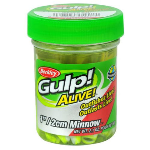 Gulp! Alive! Minnow Soft Bait - 1" Length, Chartreuse Shad