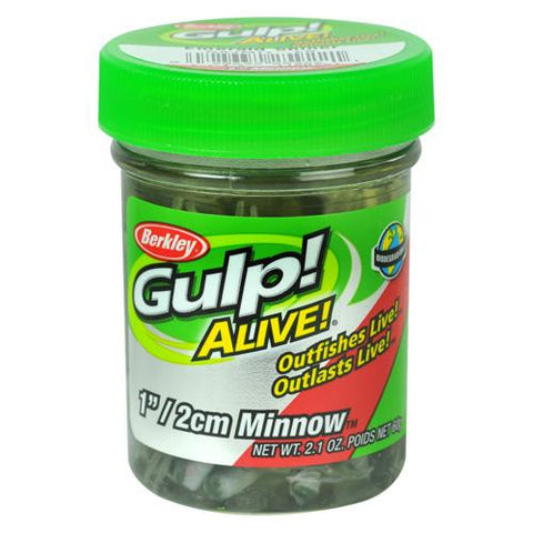 Gulp! Alive! Minnow Soft Bait - 1" Length, Emerald Shiner