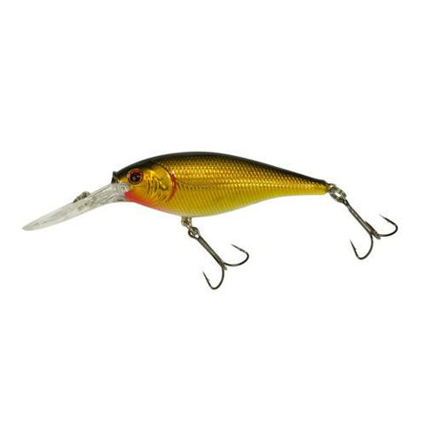 Flicker Shad Hard Bait - 2" Length, 9'-11' Swimming Depth, 2 Hooks, Black Gold, Per 1