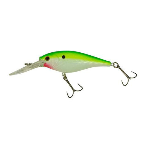 Flicker Shad Hard Bait - 2" Length, 9'-11' Swimming Depth, 2 Hooks, Chartreuse Pearl, Per 1