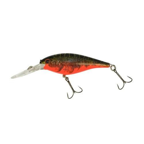 Flicker Shad Hard Bait - 2" Length, 9'-11' Swimming Depth, 2 Hooks, Red Tiger, Per 1