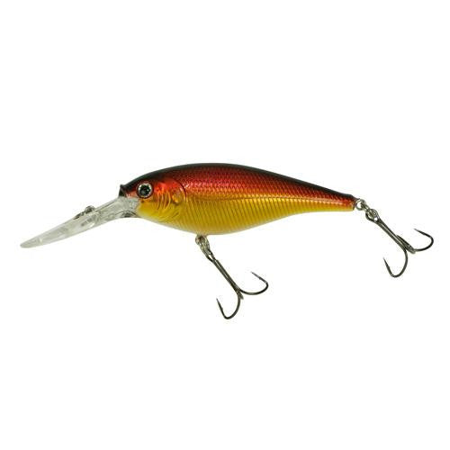 Flicker Shad Hard Bait - 2 3-4" Length, 11'13' Swimming Depth, 2 Hooks, Black Gold Sunset, Per 1