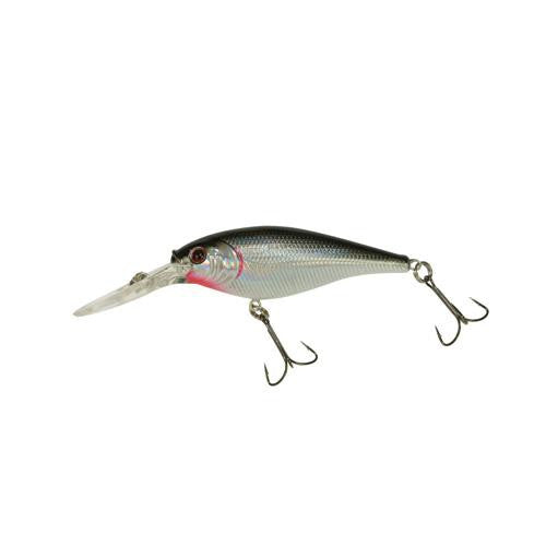 Flicker Shad Hard Bait - 2 3-4" Length, 11'13' Swimming Depth, 2 Hooks, Black Silver, Per 1