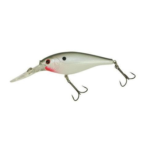 Flicker Shad Hard Bait - 2 3-4" Length, 11'13' Swimming Depth, 2 Hooks, Pearl White, Per 1