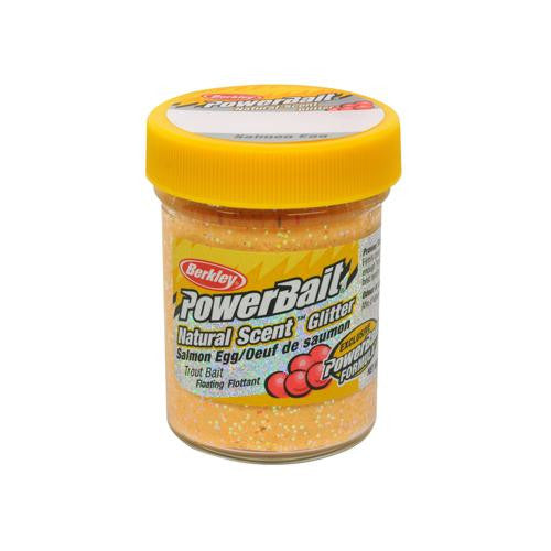 PowerBait Natural Glitter Trout Dough Bait - Salmon Egg Scent-Flavor, Salmon Peach