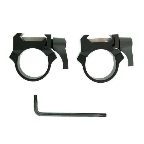 Quick Release Weaver-Style 1" Rings - Low Matte Black