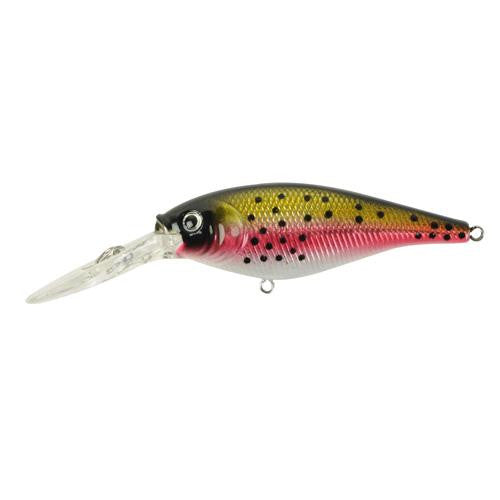 Flicker Shad Hard Bait - 2" Length, 9'-11' Swimming Depth, 2 Hooks, Rainbow Trout, Per 1