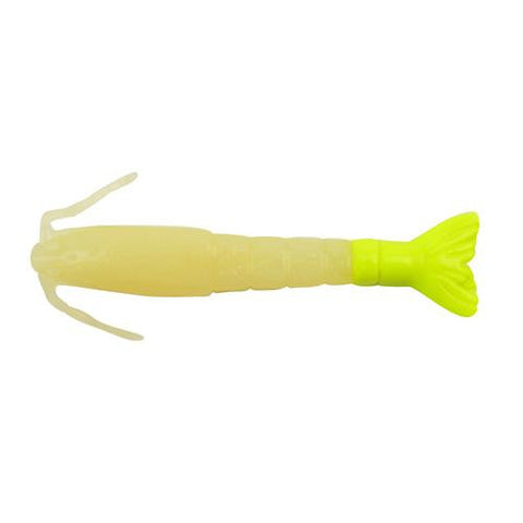 Gulp! Shrimp Soft Bait - 3" Length, Glow-Chartreuse, per 6