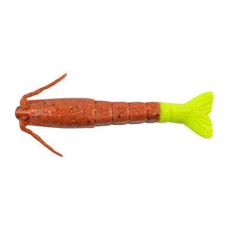 Gulp! Alive! Shrimp Soft Bait - 3" Length, New Penny-Chartreuse