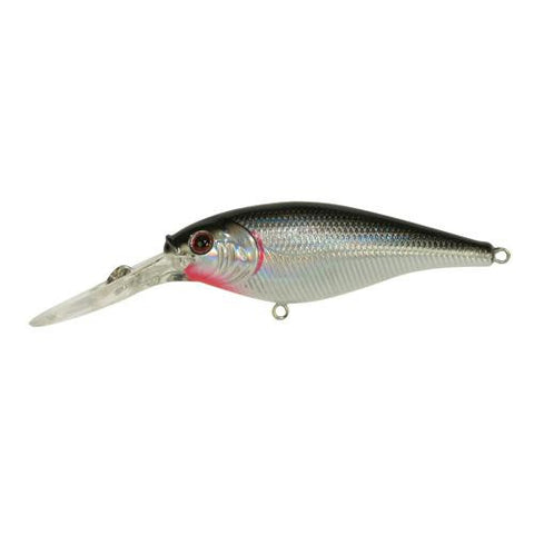 Flicker Shad Hard Bait - 2 1-4" Length, 10'-12' Swimming Depth, 2 Hooks, Black Silver, Per 1