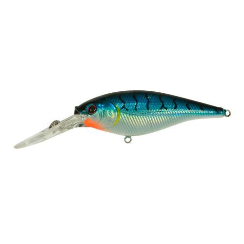 Flicker Shad Hard Bait - 2 1-4" Length, 10'-12' Swimming Depth, 2 Hooks, Blue Tiger, Per 1