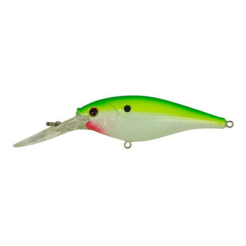 Flicker Shad Hard Bait - 2 1-4" Length, 10'-12' Swimming Depth, 2 Hooks, Chartreuse Pearl, Per 1