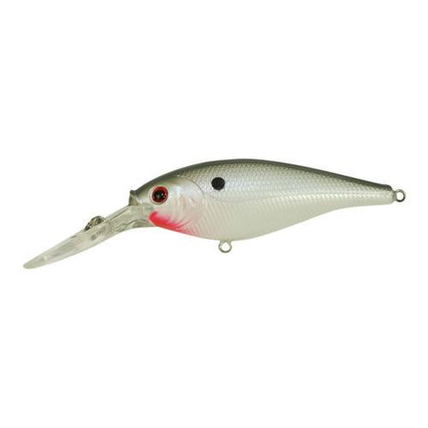 Flicker Shad Hard Bait - 2 1-4" Length, 10'-12' Swimming Depth, 2 Hooks, Pearl White, Per 1