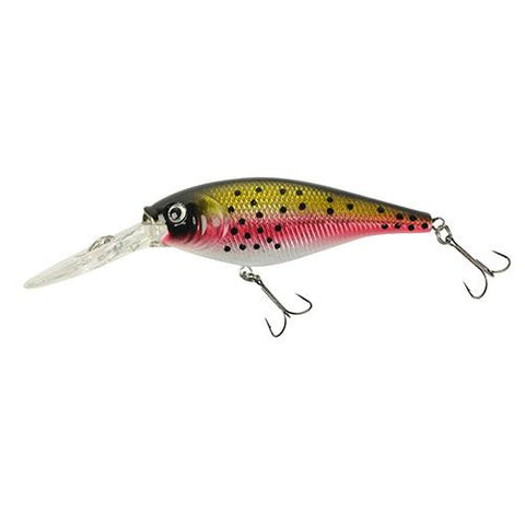 Flicker Shad Hard Bait - 2 1-4" Length, 10'-12' Swimming Depth, 2 Hooks, Rainbow Trout, Per 1