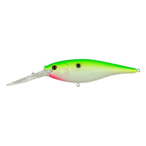 Flicker Shad Hard Bait - 3 1-2" Length, 11'-13' Swimming Depth, 2 Hooks, Chartreuse Pearl, Per 1