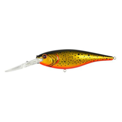 Flicker Shad Hard Bait - 3 1-2" Length, 11'-13' Swimming Depth, 2 Hooks, Speckled Black Gold, Per 1