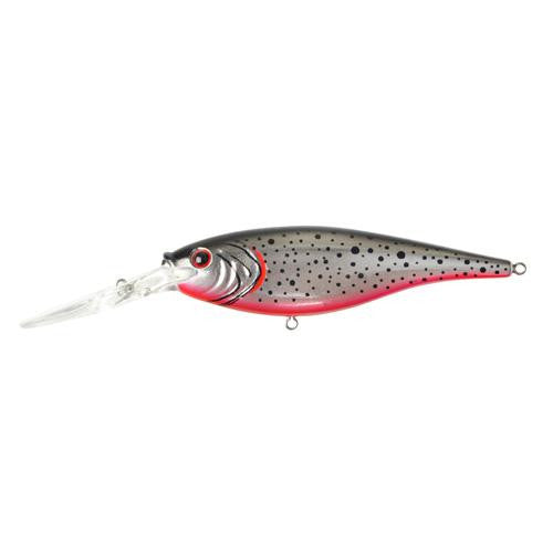 Flicker Shad Hard Bait - 3 1-2" Length, 11'-13' Swimming Depth, 2 Hooks, Speckled Black Silver, Per 1