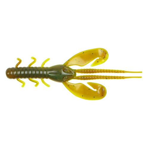 Havoc Rocket Craw Soft Bait - 4" Length, Breen-Clear Chartreuse, Per 8