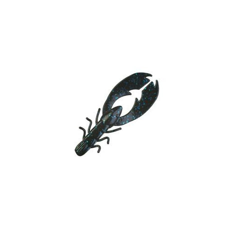 Powerbait Chigger Craw Soft Bait - 4" Length, Black Blue Fleck, Per 9