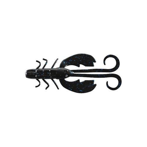 Powerbait Crazy Legs Chigger Craw, 4" - 4" Length, Black Blue Fleck, Per 8