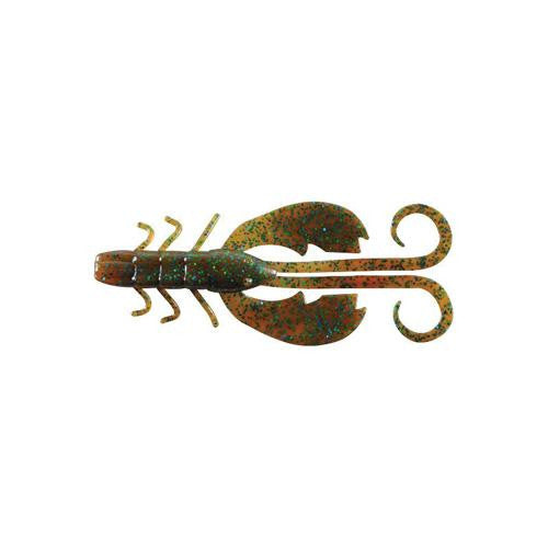 Powerbait Crazy Legs Chigger Craw, 4" - 4" Length, Pumpkin Green Fleck, Per 8