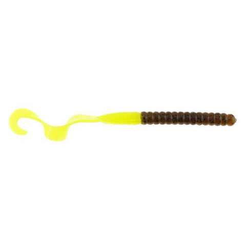 PowerBait Power Worm Soft Bait - 7" Length, Green Pumpkin-Chartreuse, Per 13