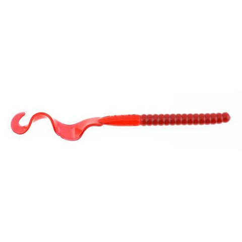 PowerBait Power Worm Soft Bait - 7" Length, Strawberry Glitter Red, Per 13