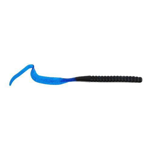 PowerBait Power Worm Soft Bait - 10" Length, Black-Blue, Per 8