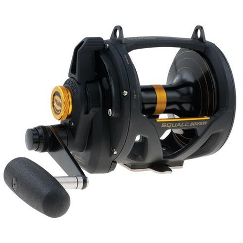 Squall Lever Drag 2 Speed Conventional Reel - 2.9:1-1.5:1 Gear Ratio, 33"-17" Line Retrieve, 10 lb Max Drag, Right Hand