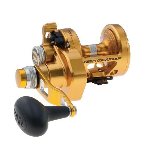 Torque Lever Drag 2 Speed Conventional Reel - 15, 6.0:1-2.8:1 Gear Ratio, 30"-14" Line Retrieve, 6 Bearings, Right Hand