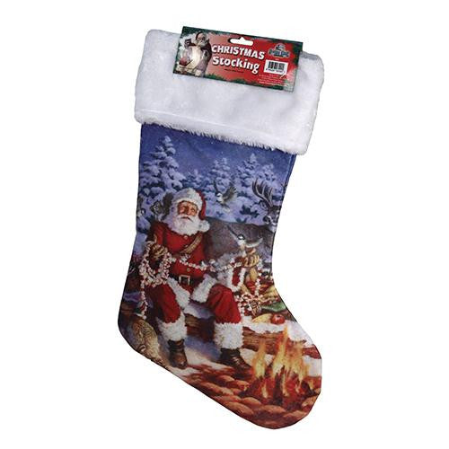 Stocking - 20" Santa with Wildlife