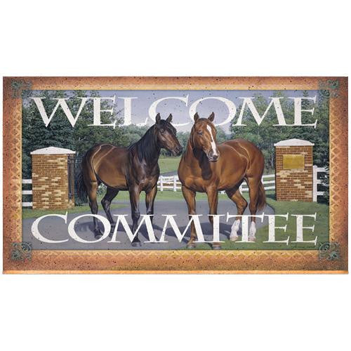 Door Mat - Welcome, Horse, Size 30" x 18"